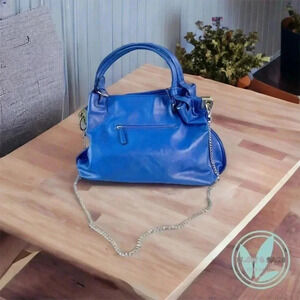 Robert Matthew Cobalt Blue Faux Leather Tote Shoulder Handbag Vegan-Friendly